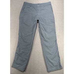Nike Golf Pants Mens 34x32 (32x31) Gray Striped Dri-Fit Tour Performance Stretch